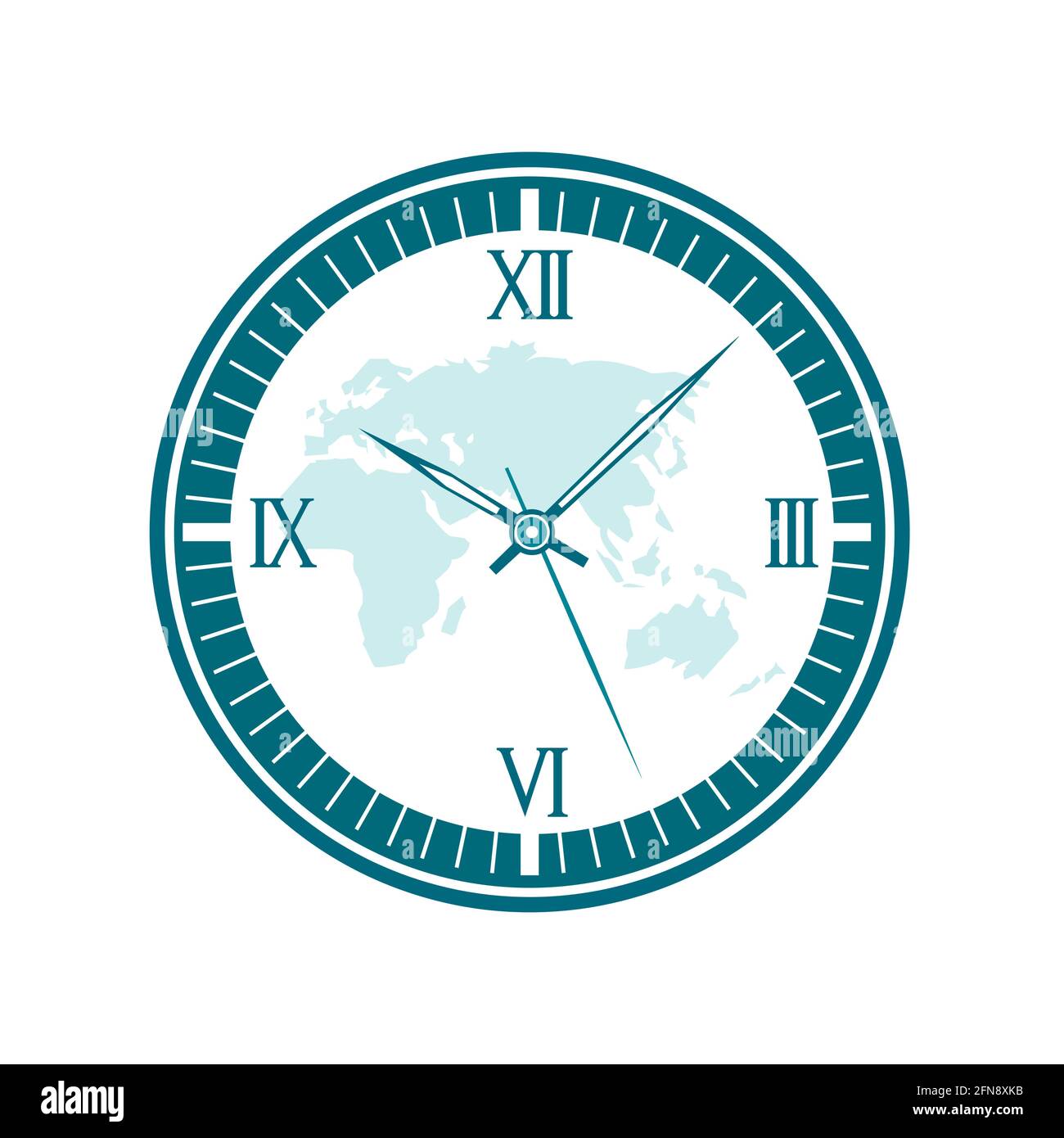 hand watch wall clock world time zone minute  time hour countdown. Stock Vector