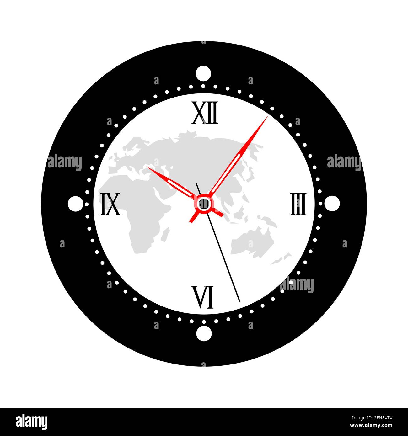 hand watch wall clock world time zone minute time hour countdown Stock  Vector Image & Art - Alamy