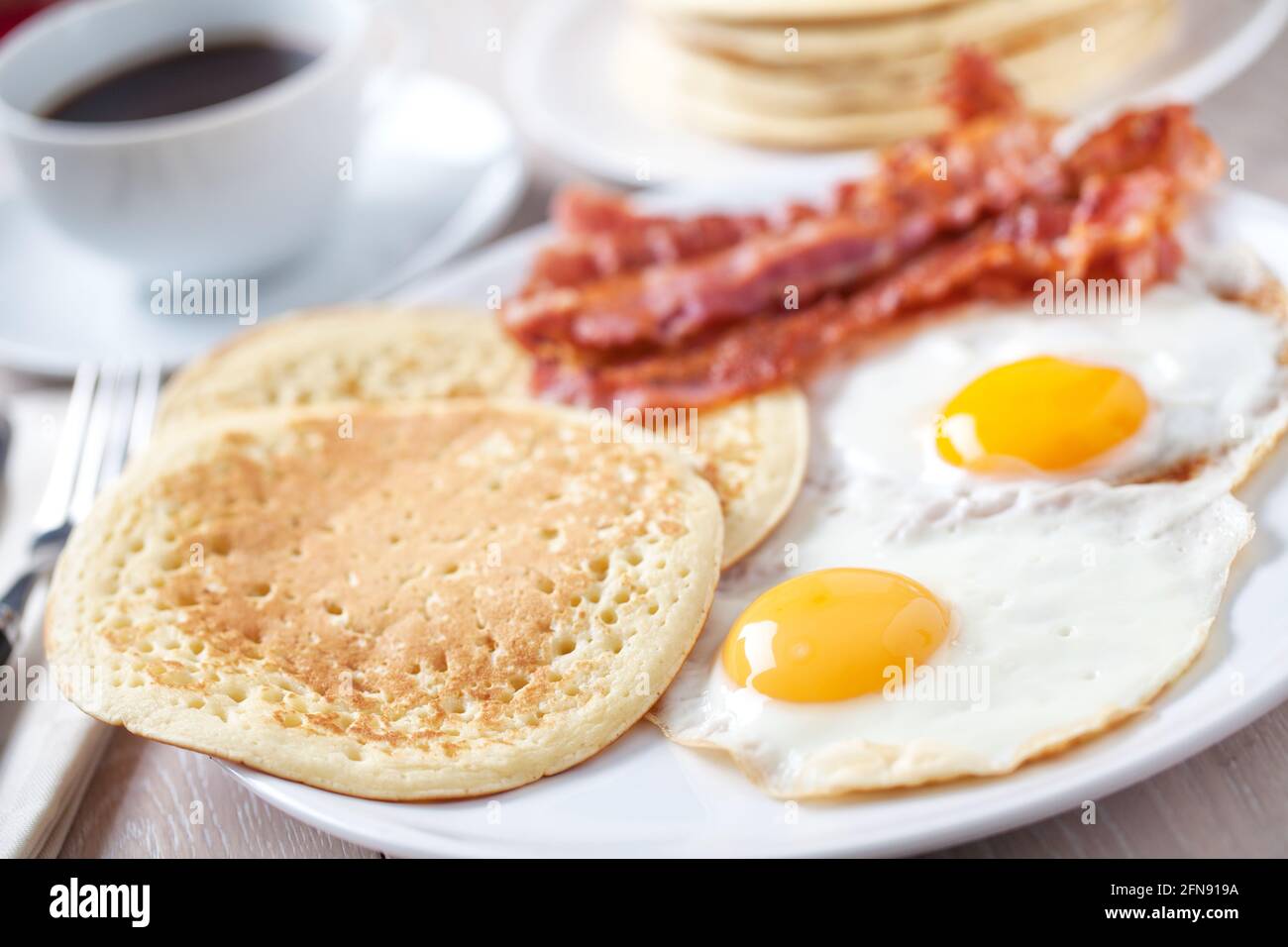 Eggs bacon pancakes pancake breakfast hires stock photography and