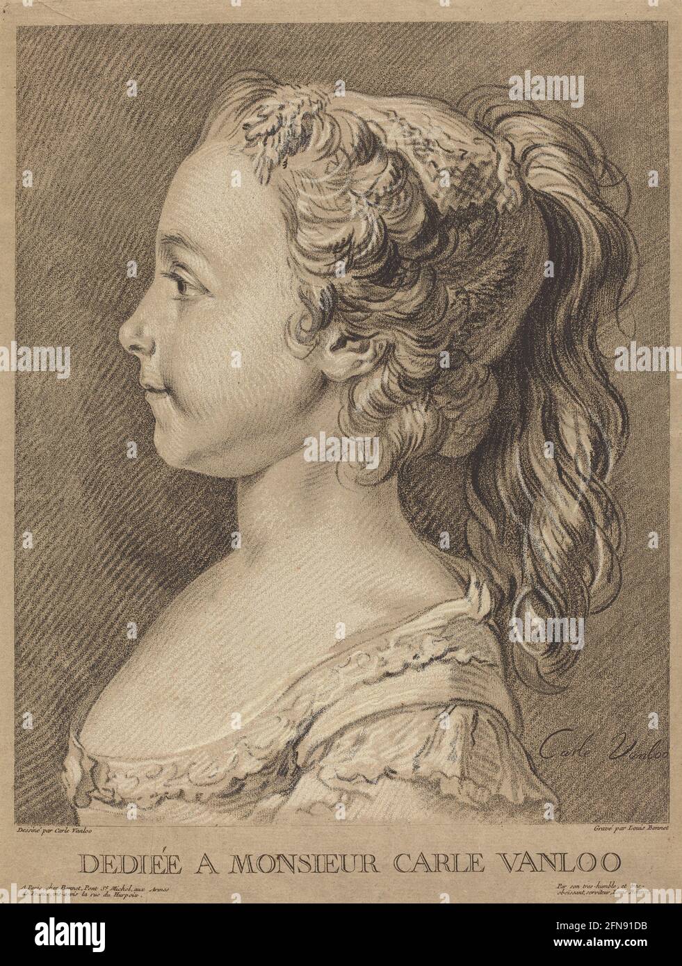 Marie-Rosalie Vanloo, c. 1764. Stock Photo