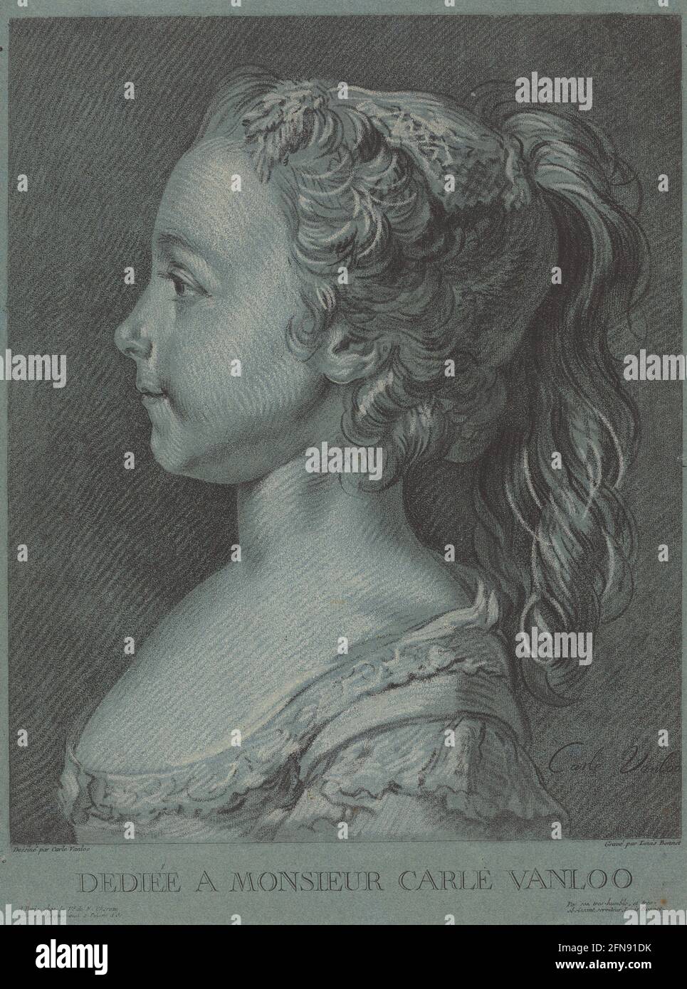 Marie-Rosalie Vanloo, c. 1764. Stock Photo