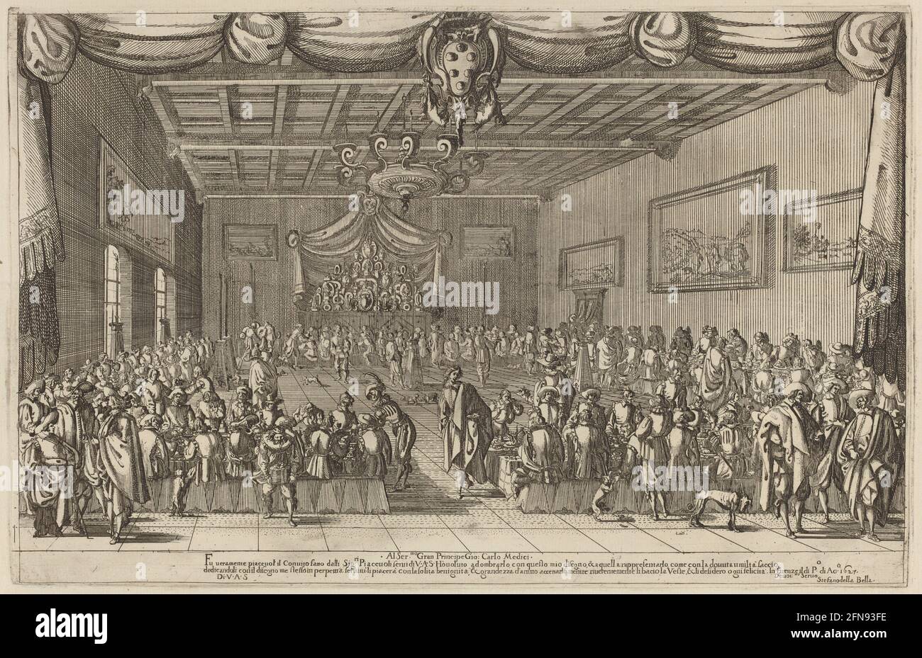 The Banquet of the Piacevoli, 1627. Stock Photo