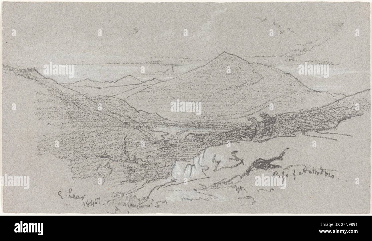 Mountainous View from Antrodoco, 1845. Stock Photo
