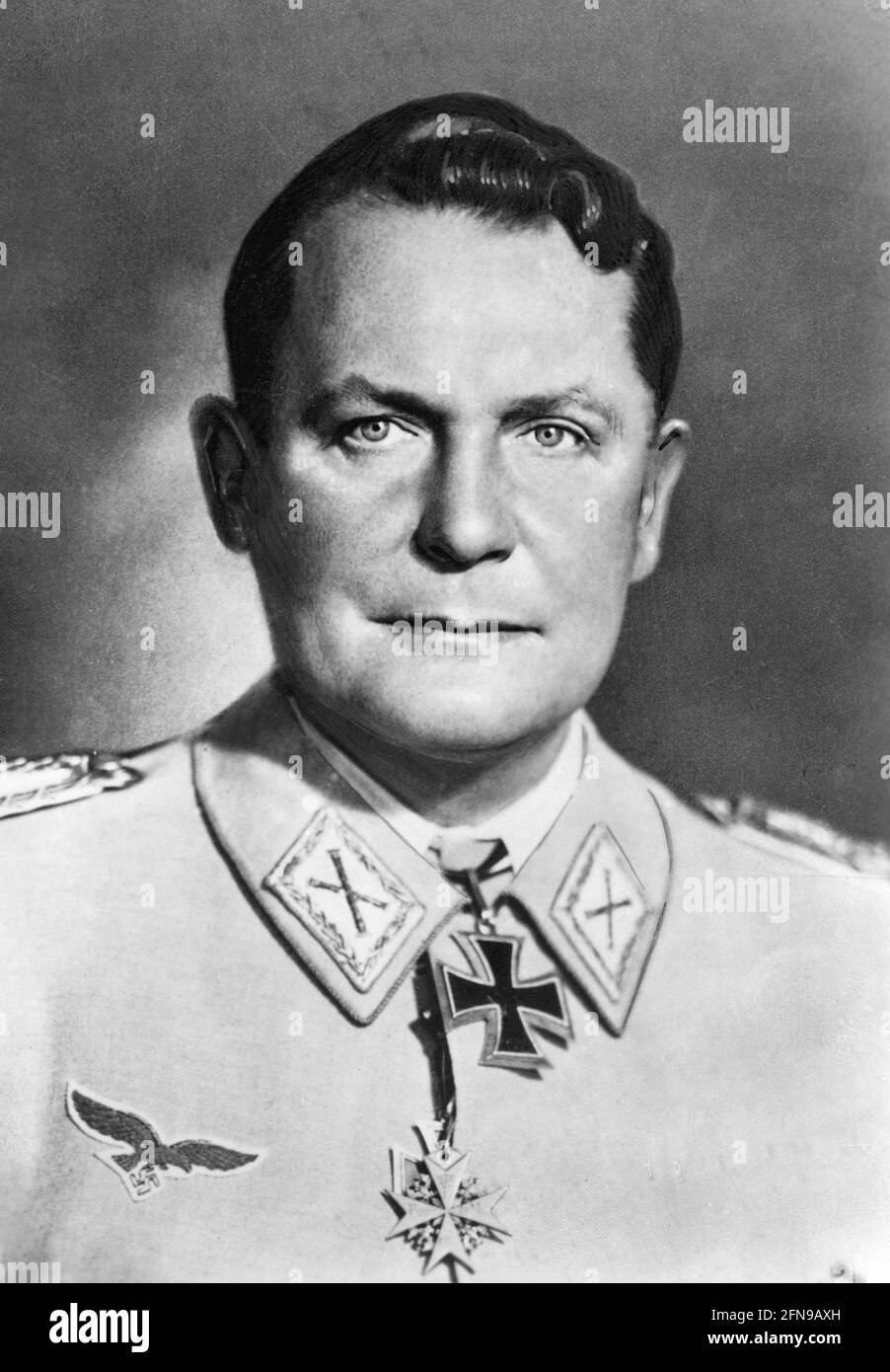 Hermann Goring. Portrait of the Nazi leader, Hermann Wilhelm Göring (or Goering, 1893-1946), 1945 Stock Photo