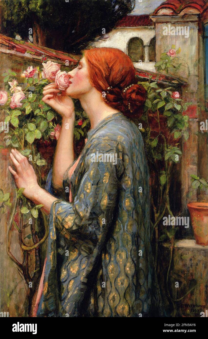 Soul of the Rose by John William Waterhouse (1849-1917), oil on canvas, 1908 Stock Photo