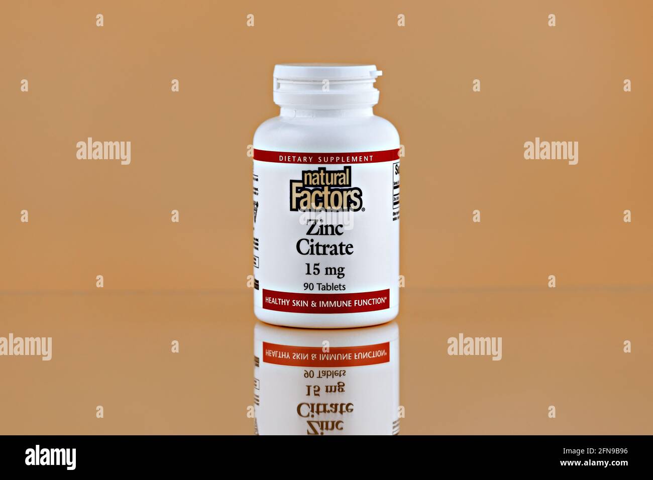 zinc citrate tablets in the jar. dietary supplement editorial photo