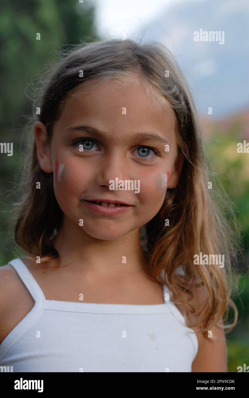 Little girl happy, blonde hair, blue eyes, italian little girl Stock Photo  - Alamy