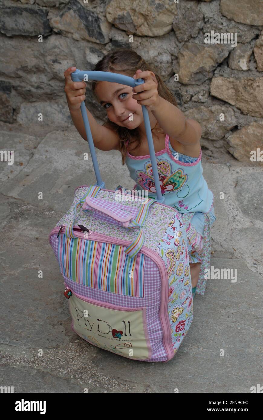 little girl with backpack Stock Photo - Alamy