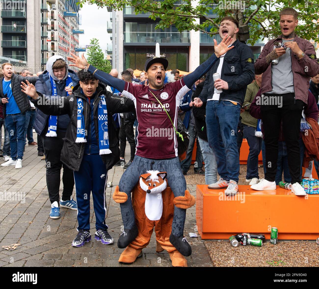 London, UK. 15th May, 2021. Supporters make the way to Wembley ahead of the FA Cup Final 2021 between Chelsea at Wembley Stadium, London, England on the 15 May 2021. Photo by Andrew Aleksiejczuk/PRiME Media Images. Credit: PRiME Media Images/Alamy Live News Stock Photo