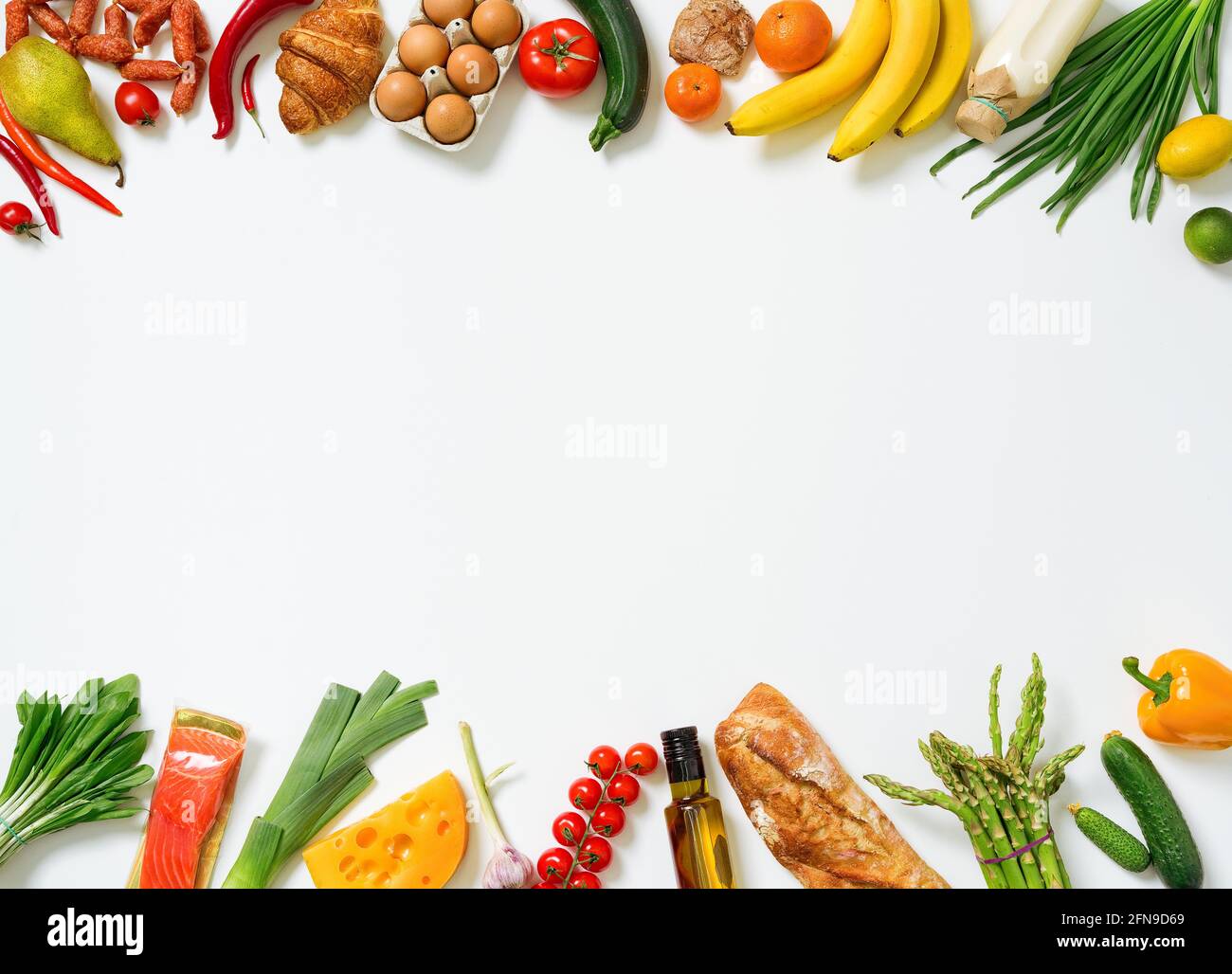 Healthy food background. Different fruits and vegetables. Top view Stock  Photo - Alamy