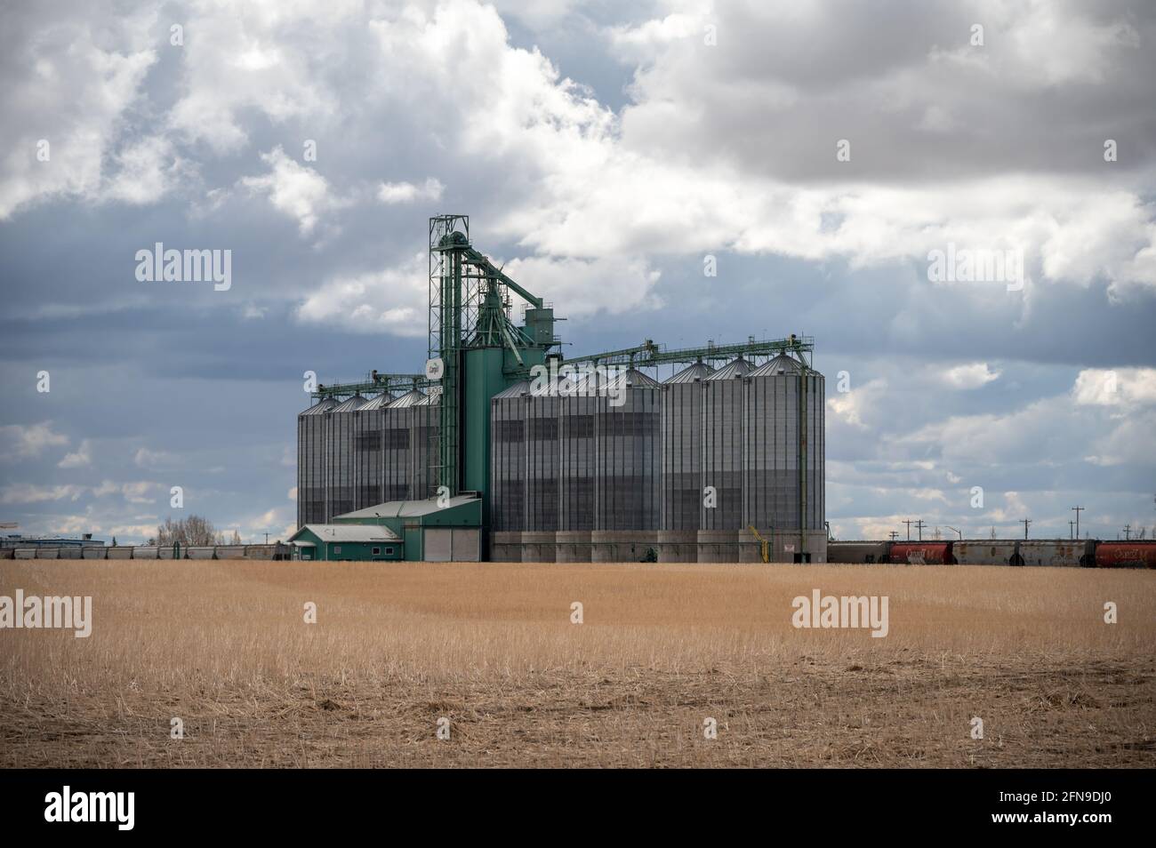 Blackie, Alberta May 1, 2021 Gargill grain elevator in Blackie