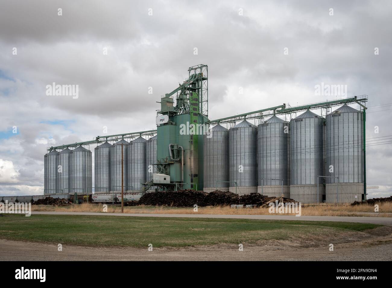 Blackie, Alberta May 1, 2021 Gargill grain elevator in Blackie