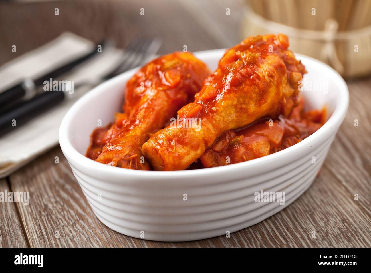 Chicken Cacciatora Italian traditional recipe. High quality photo Stock Photo