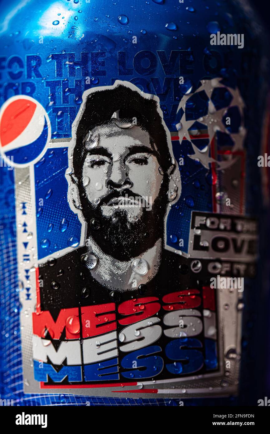 North Carolina, U.S.A. May 15, 2021 Can of carbonated soft drink