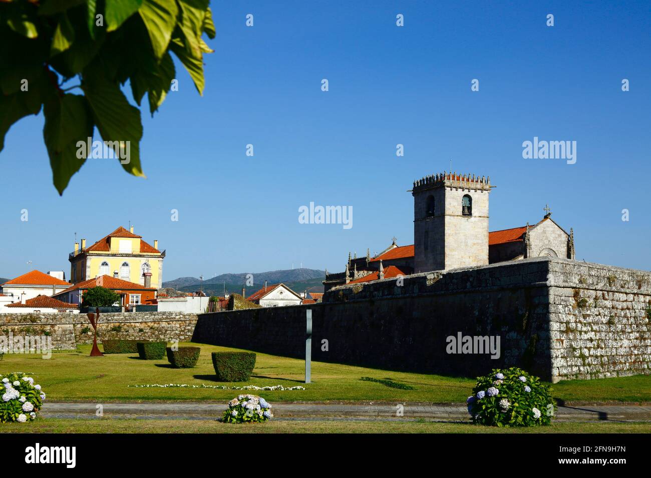 Gothic Renaissance Parish Church Igreja Matriz And Part Of Town Defensive Wall Caminha