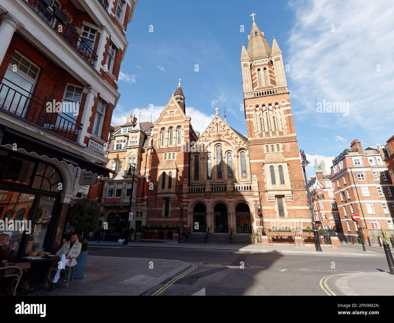 London, Greater London, England - May 11 2021: Ukranian Catholic Cathedral at the intersection of Duke Street and Brown Hart Gardens. Stock Photo