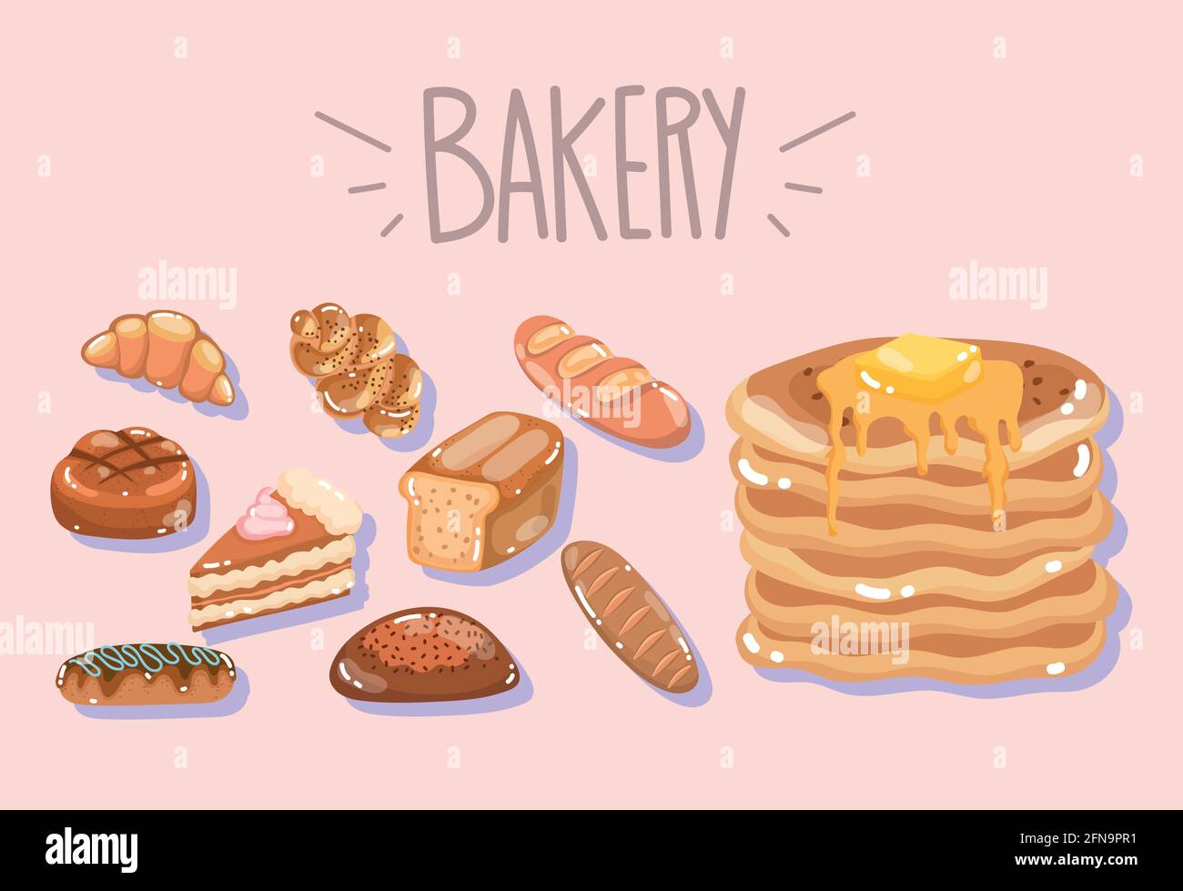 bakery breads products Stock Vector Image & Art - Alamy