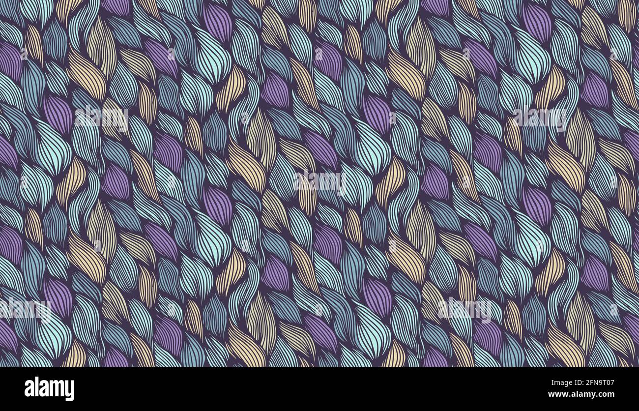 Wavy seamless vector pattern. Doodle hand drawn pattern seamless. Print ...