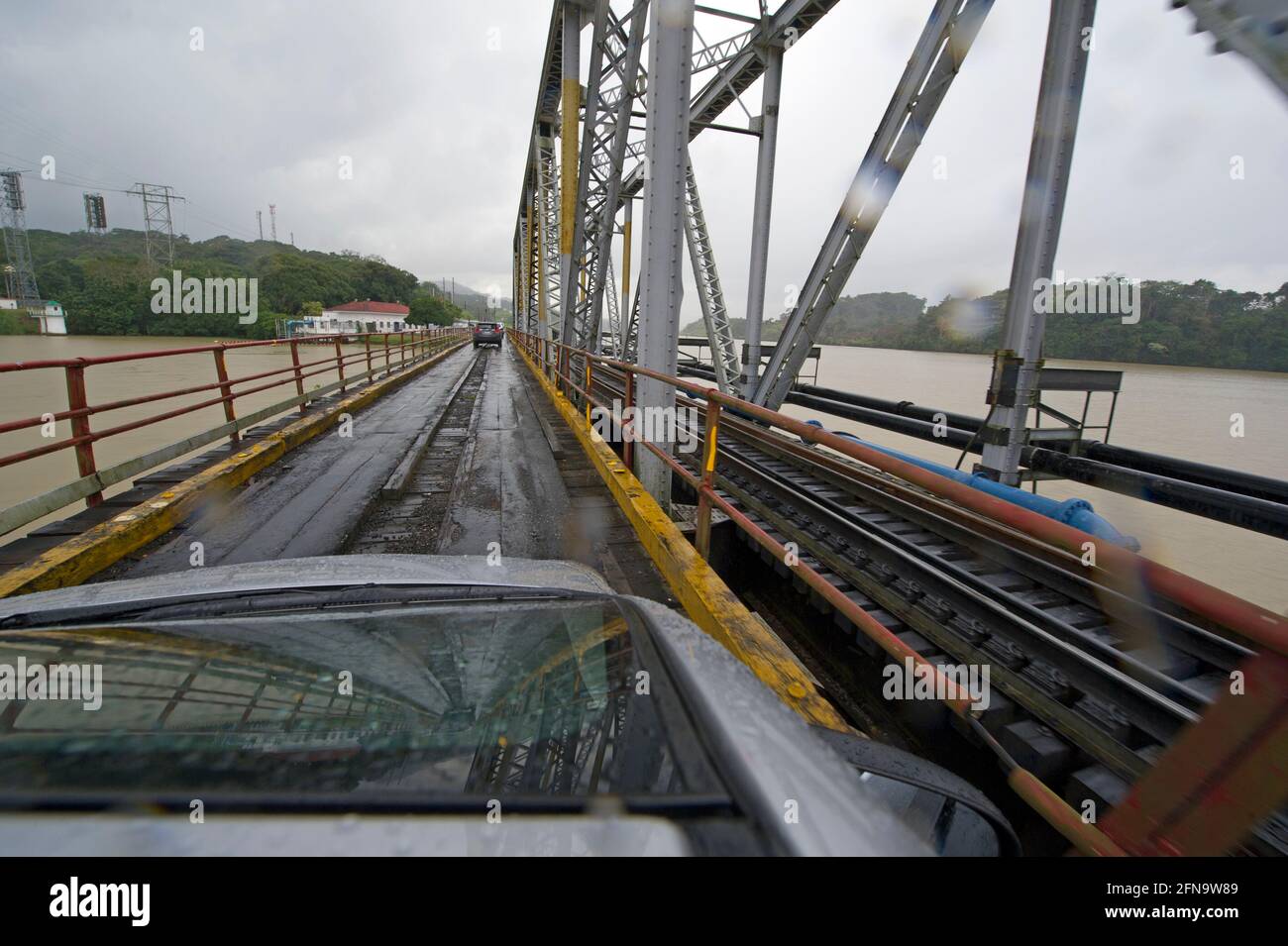 Driving on a bridge near Gamboa town on Panama Canal Stock Photo Alamy