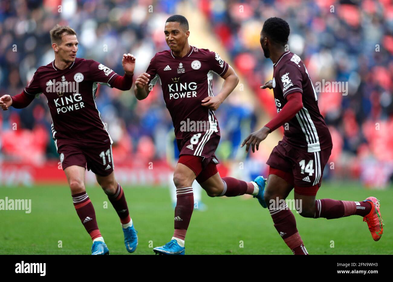 Leicester City s Youri Tielemans centre Celebrates Scoring Their leicester-city-s-youri-tielemans-centre-celebrates-scoring-their