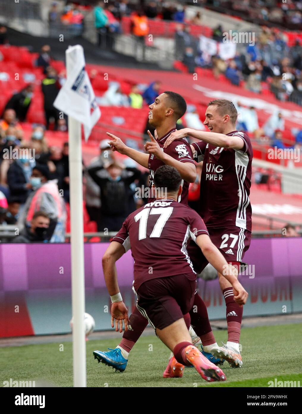 Leicester City s Youri Tielemans centre Celebrates Scoring Their leicester-city-s-youri-tielemans-centre-celebrates-scoring-their