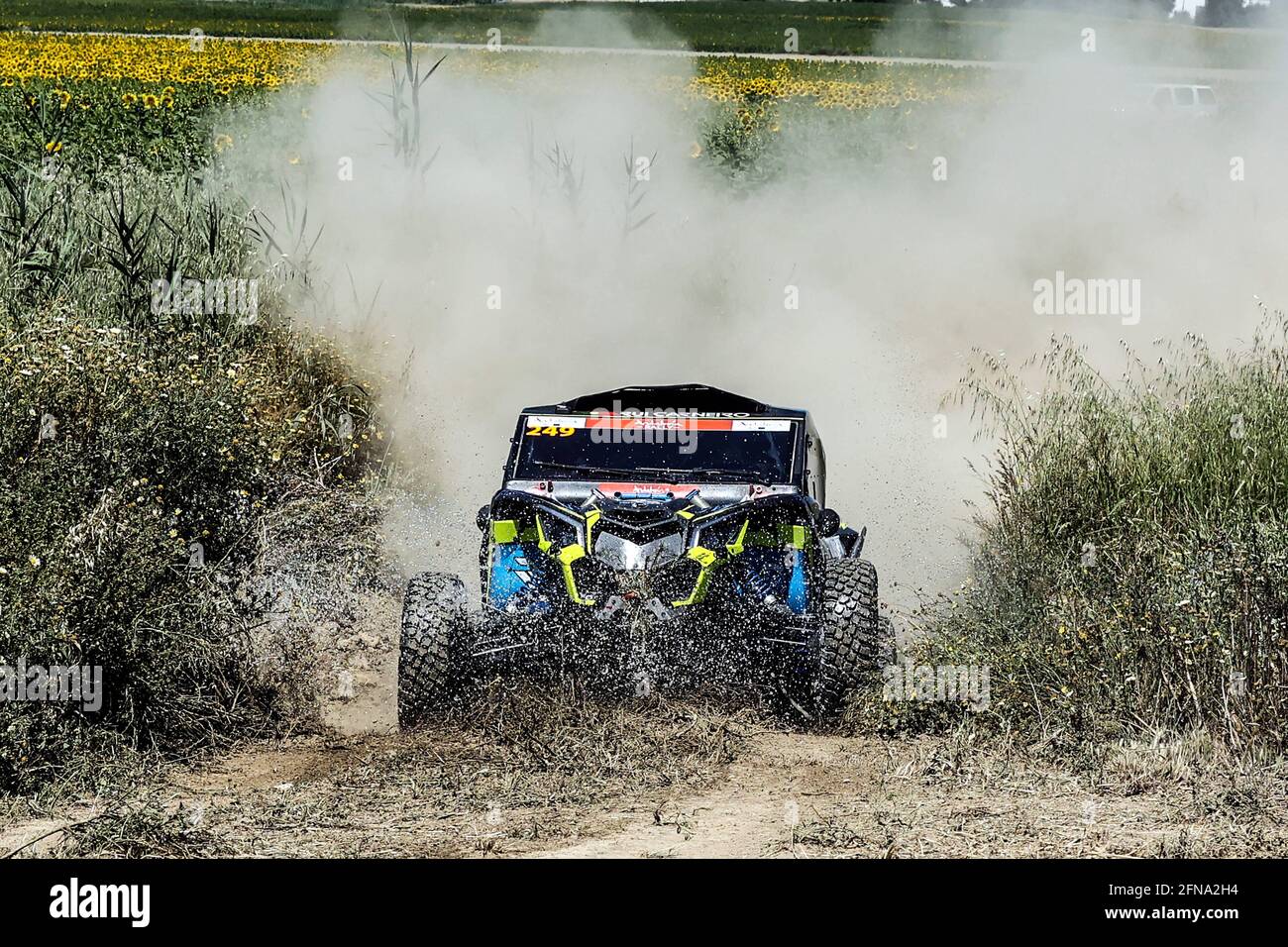 Seville, Spain. 15th May, 2021. In action during the stage of the Andalucia Rally 2021 rally route, a preparation test for the Rally Dakar 2022, in Viso del Alcor, Seville, Spain, 15 May 2021. Credit: Jose Luis Contreras/DAX/ZUMA Wire/Alamy Live News Stock Photo