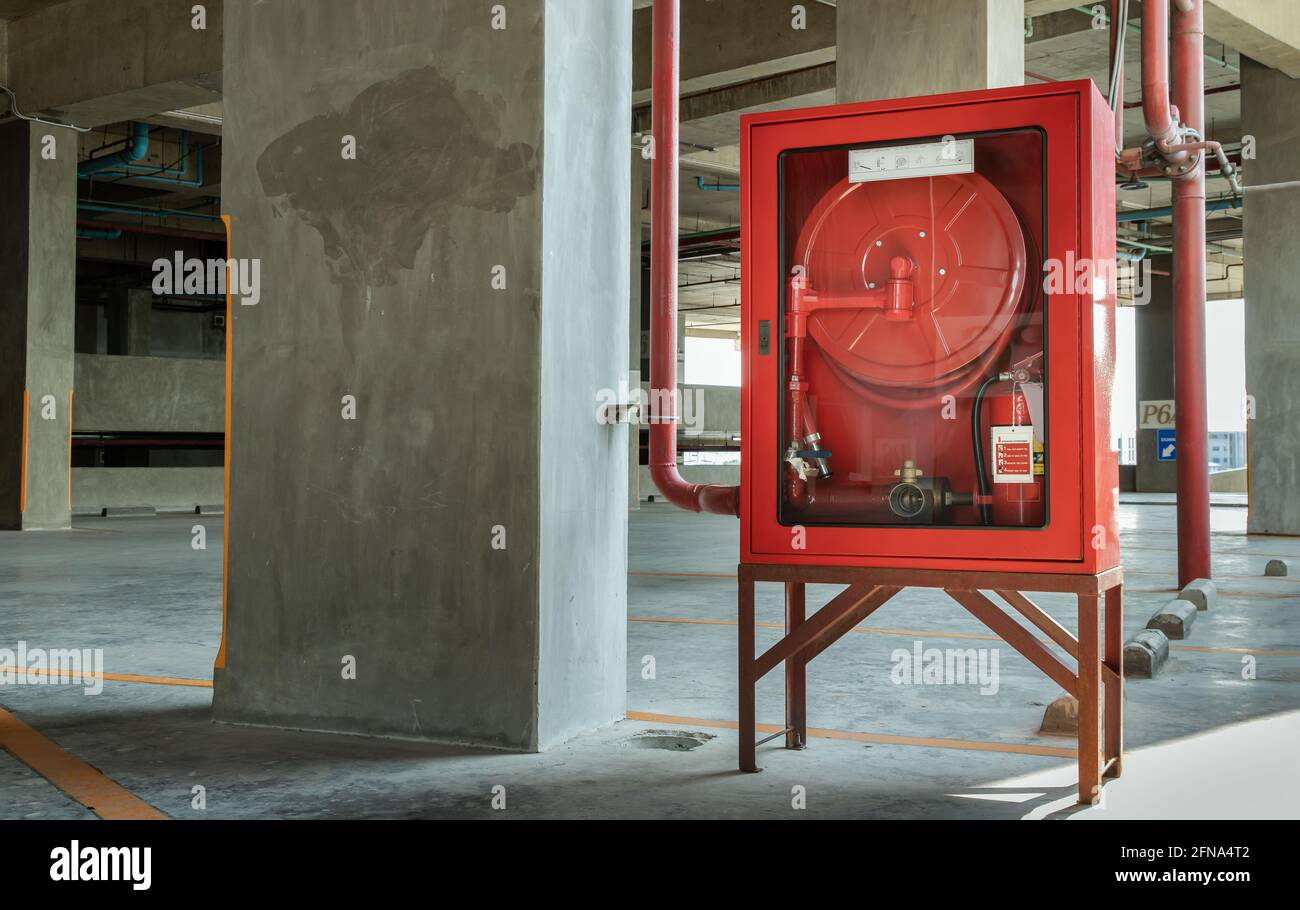 A red fire fighting equipment or fire extinguishing of