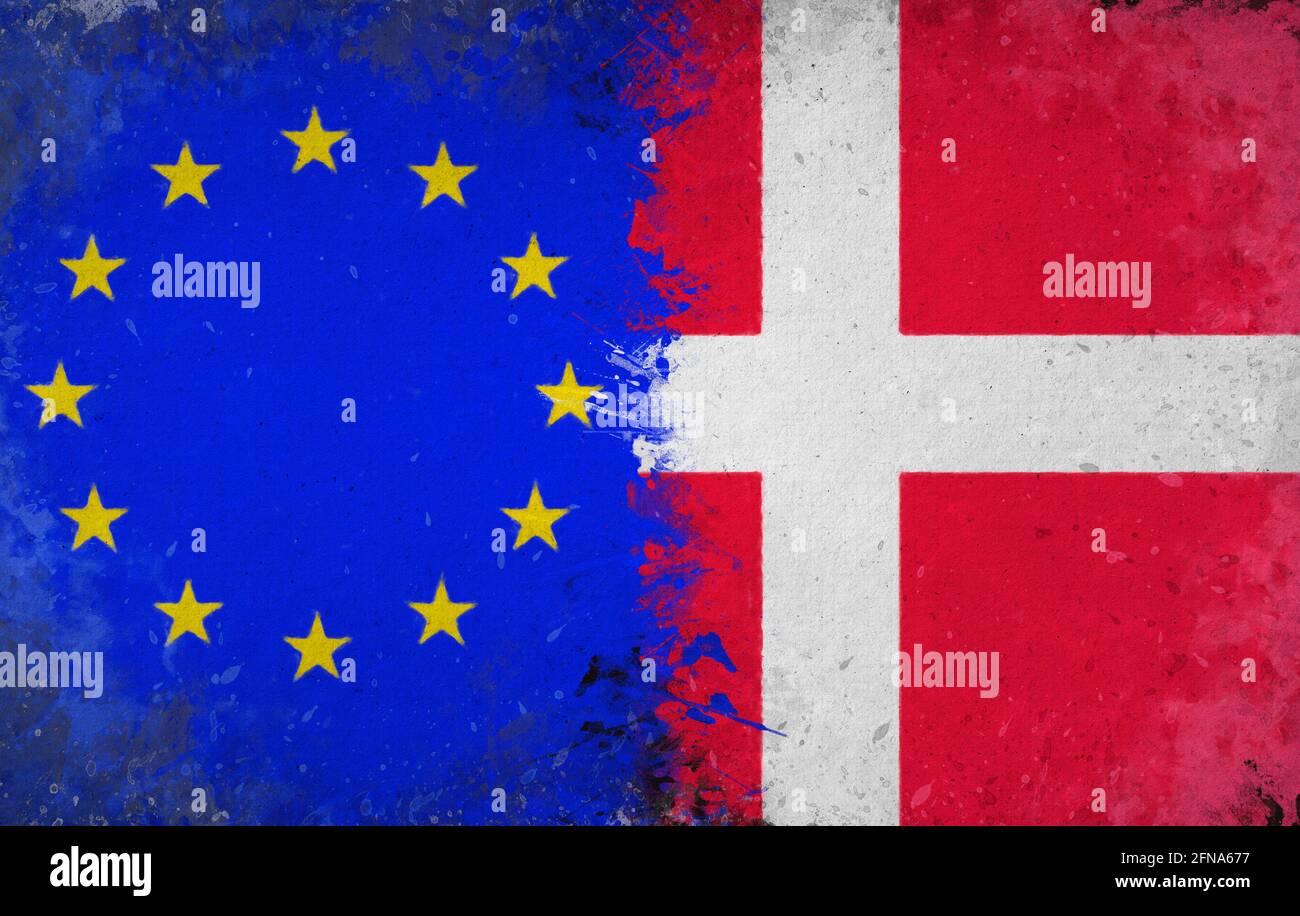 Denmark,Kingdom of Denmark, european union flags Stock Photo Alamy