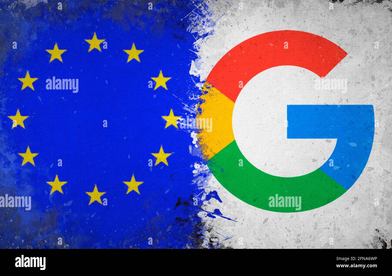 google, european union flags Stock Photo Alamy