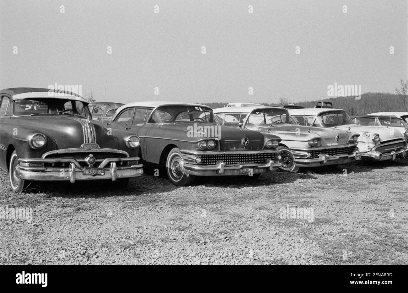 American Junkyard, 1958 Buicks, Pontiac Stock Photo