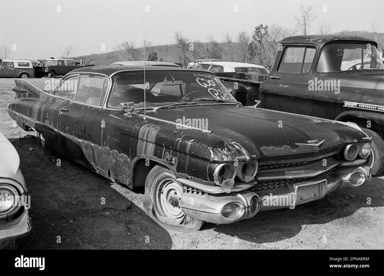 American Junkyard, 1959 Cadillac Stock Photo