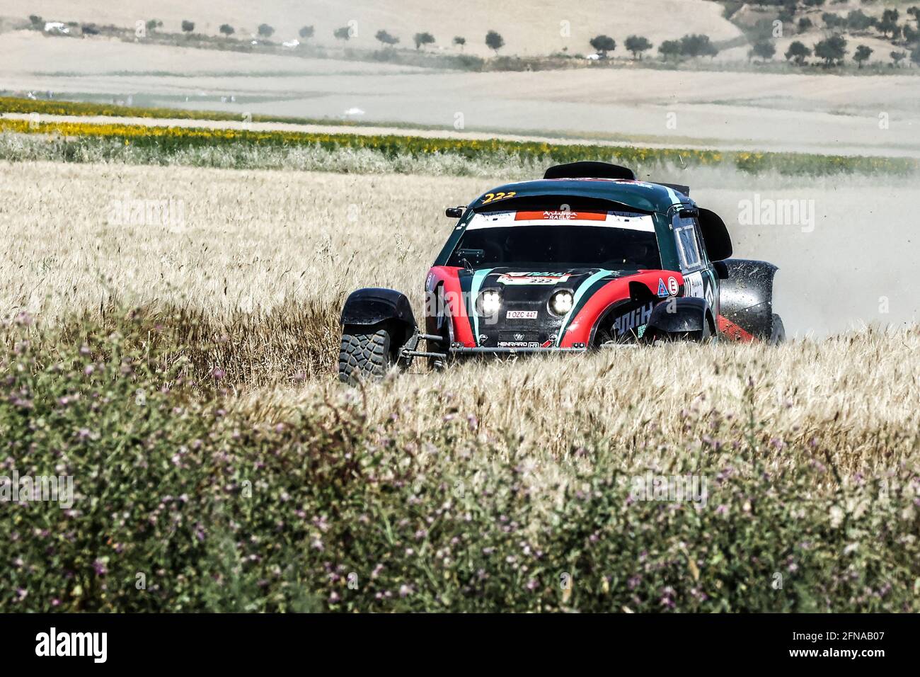 Seville, Spain. 15th May, 2021. Gregoire D Mevius in action during the stage of the Andalucia Rally 2021 rally route, a preparation test for the Rally Dakar 2022, in Viso del Alcor, Seville, Spain, 15 May 2021. Credit: Jose Luis Contreras/DAX/ZUMA Wire/Alamy Live News Stock Photo