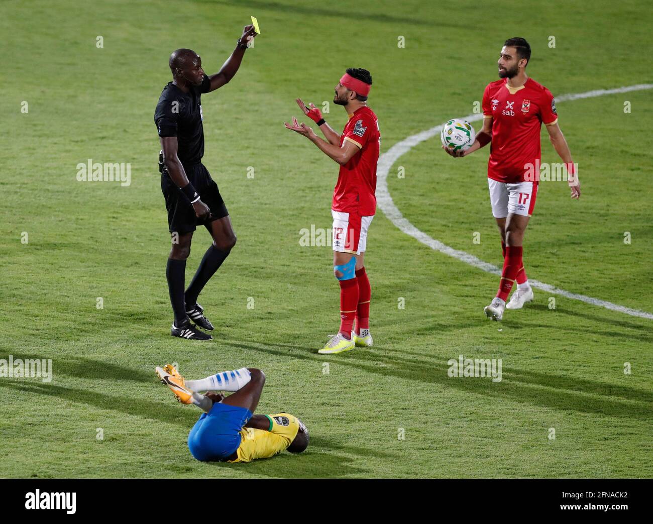 Soccer Football African Champions League Quarter Final First Leg Al Ahly V Mamelodi Sundowns Al Salam Stadium Cairo Egypt May 15 2021 Al Ahly S Ayman Ashraf Is