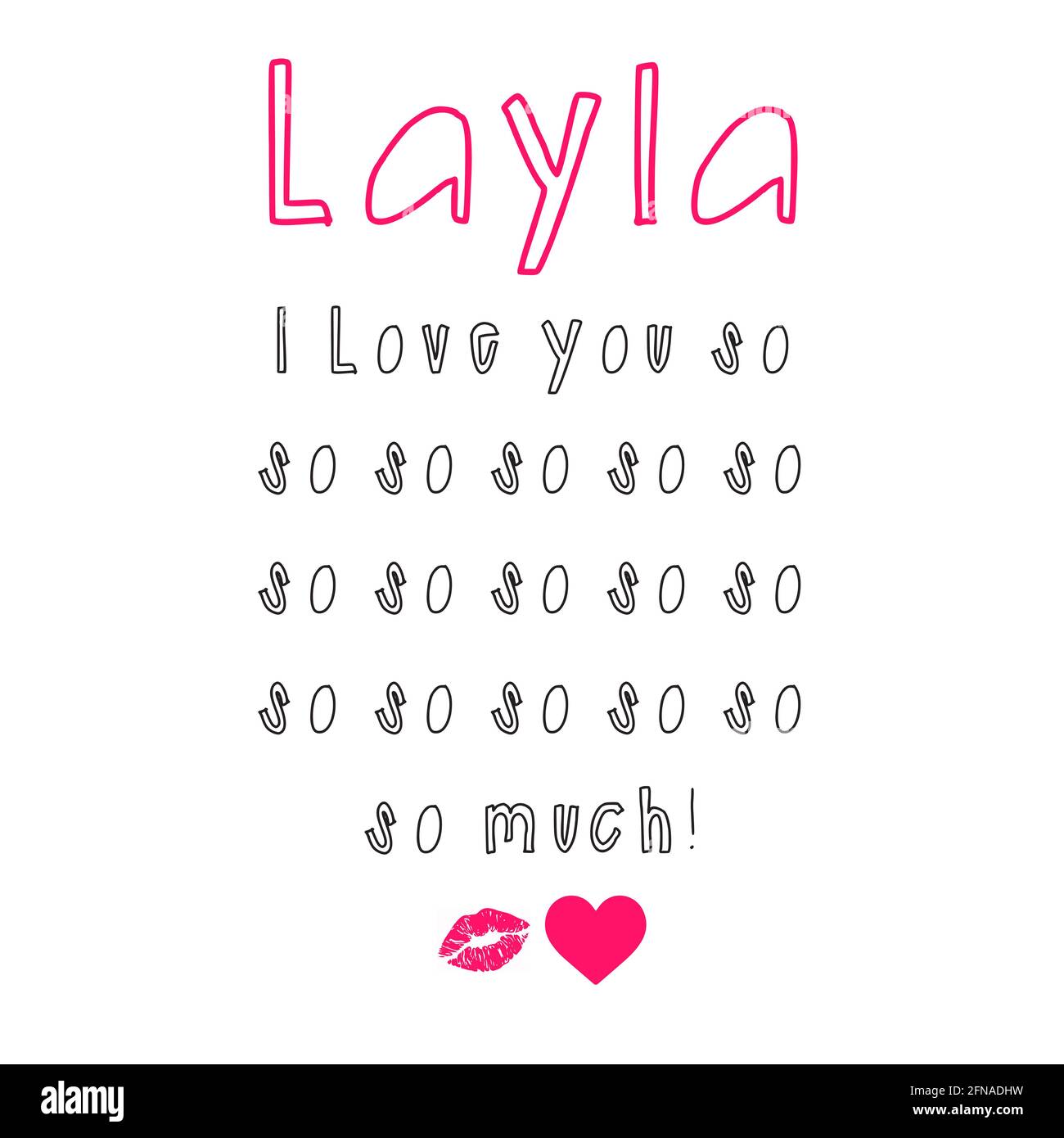 layla girl name Stock Photo
