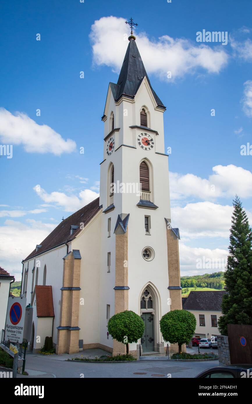 Parish church in Steinakirchen am Forst, Mostviertel, Austria Stock Photo