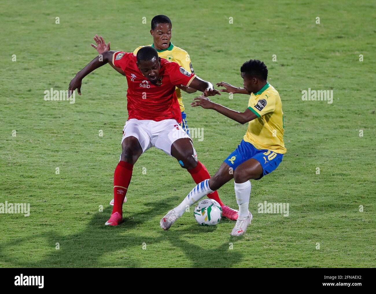 Soccer Football African Champions League Quarter Final First Leg Al Ahly V Mamelodi Sundowns Al Salam Stadium Cairo Egypt May 15 2021 Al Ahly S Junior Ajayi In