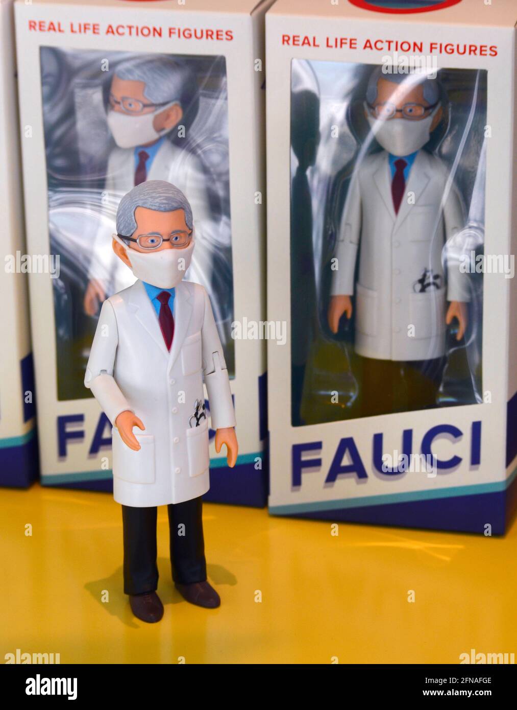 Action figure dolls Dr. Anthony Fauci, director of the U.S. National Institute of Allergy and Infectious Diseases and medical advisor to the President. Stock Photo