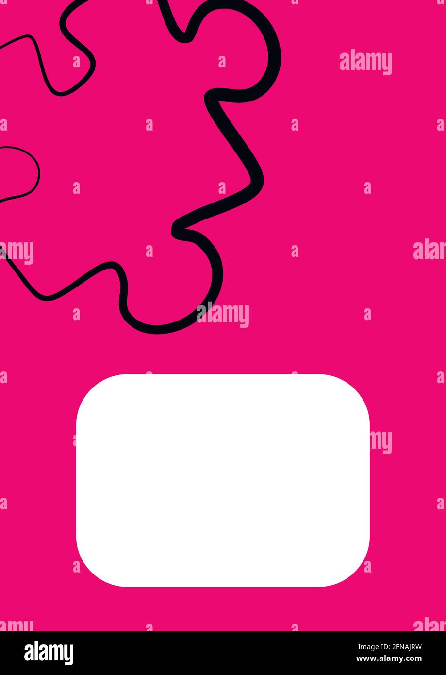 Vertical illustration format A4 - the design of the screen of the phone or tablet for inscriptions and photos, frame with puzzles. Postcard, book cover or notepad, postcard. Minimalism, pastiche Stock Vector