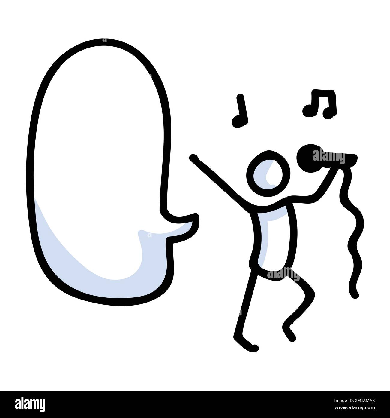 Stick figure illustration singer Stock Vector Images Alamy