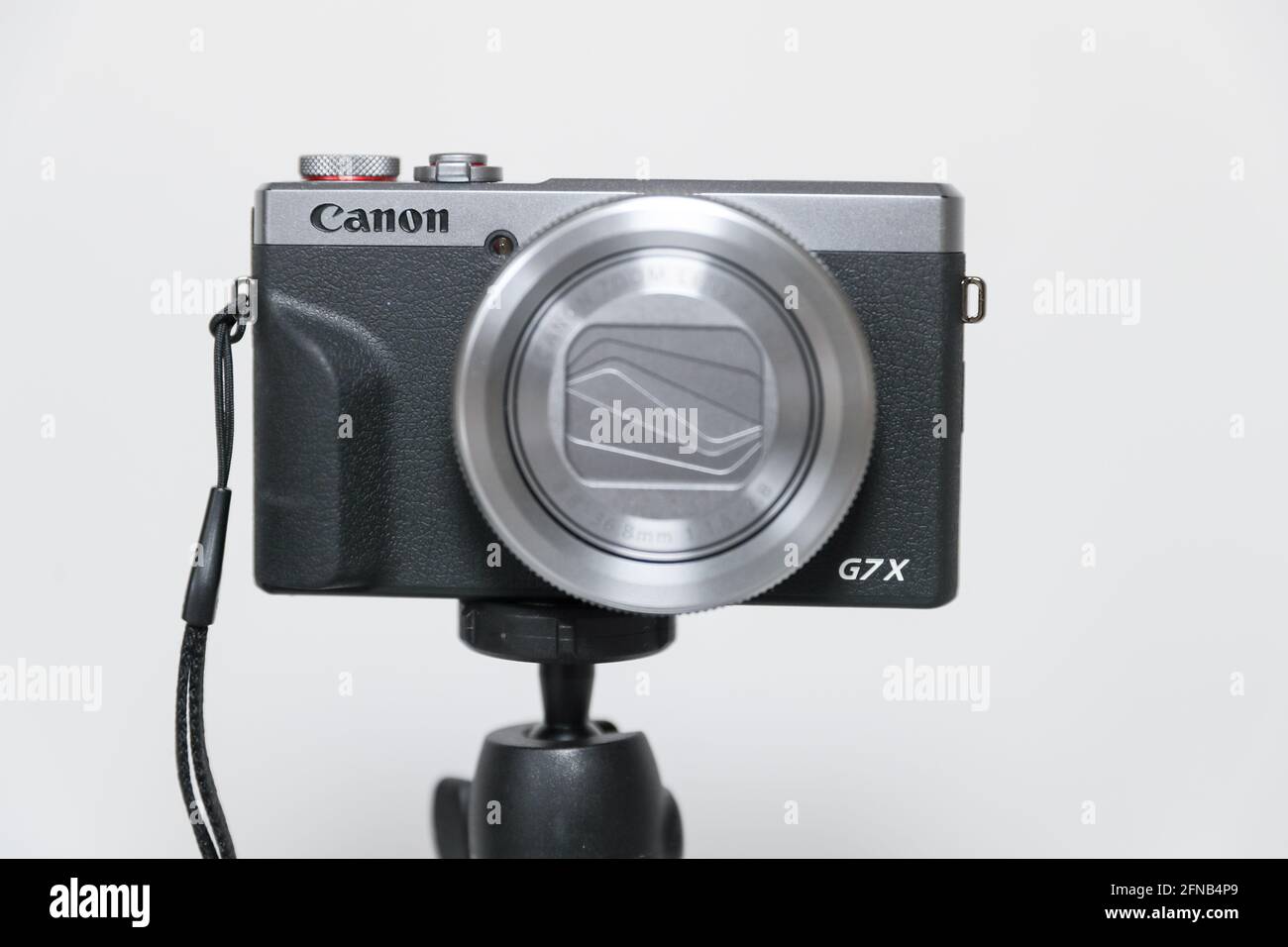 Princeton New Jersey May 15 2021: The Canon PowerShot G7 X Mark III is a premium compact camera with a new 1'-type, 20MP Stacked CMOS sensor. Stock Photo