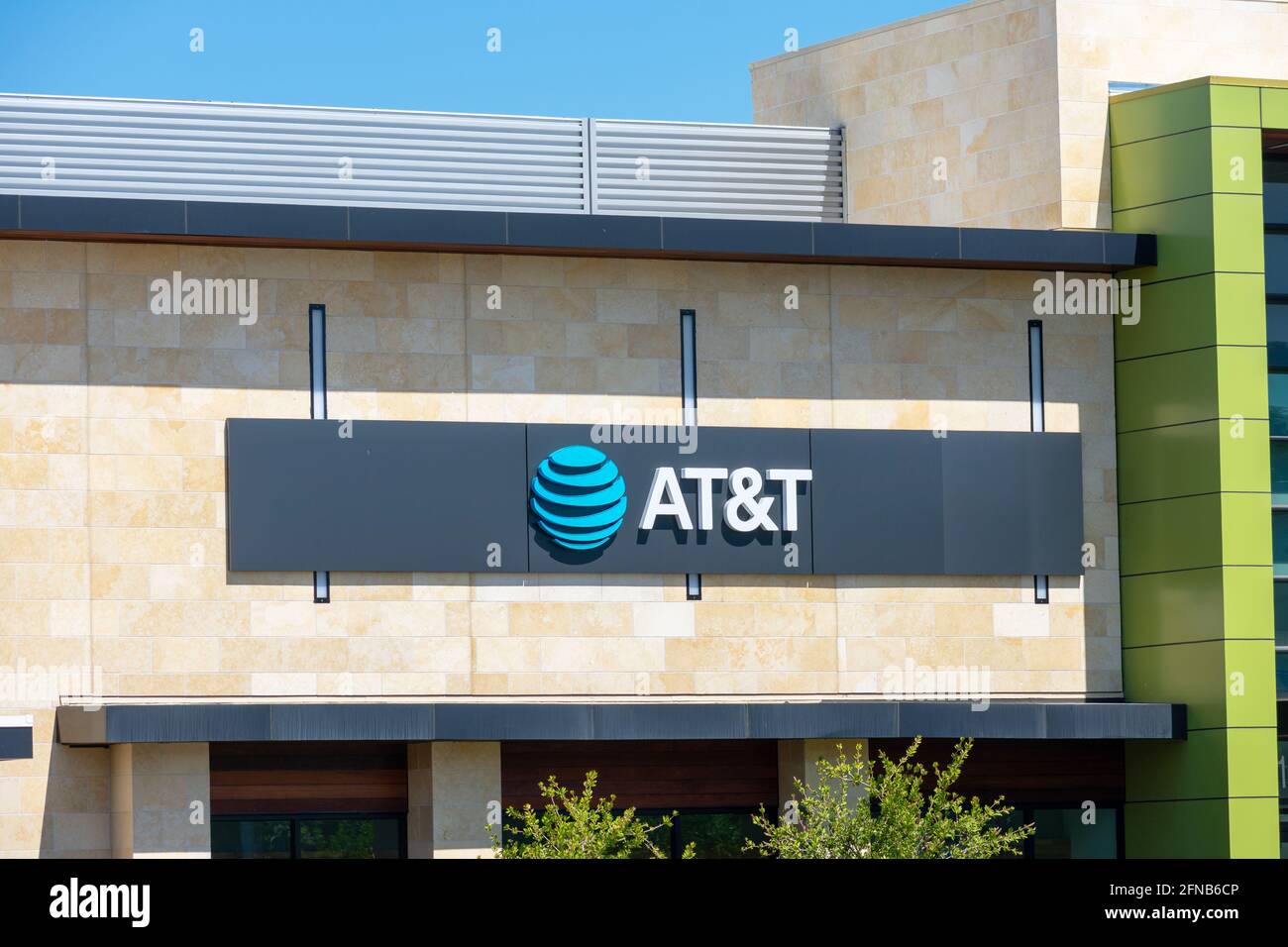 ATT Corporate logo and signage on facade of ATT Store location. San