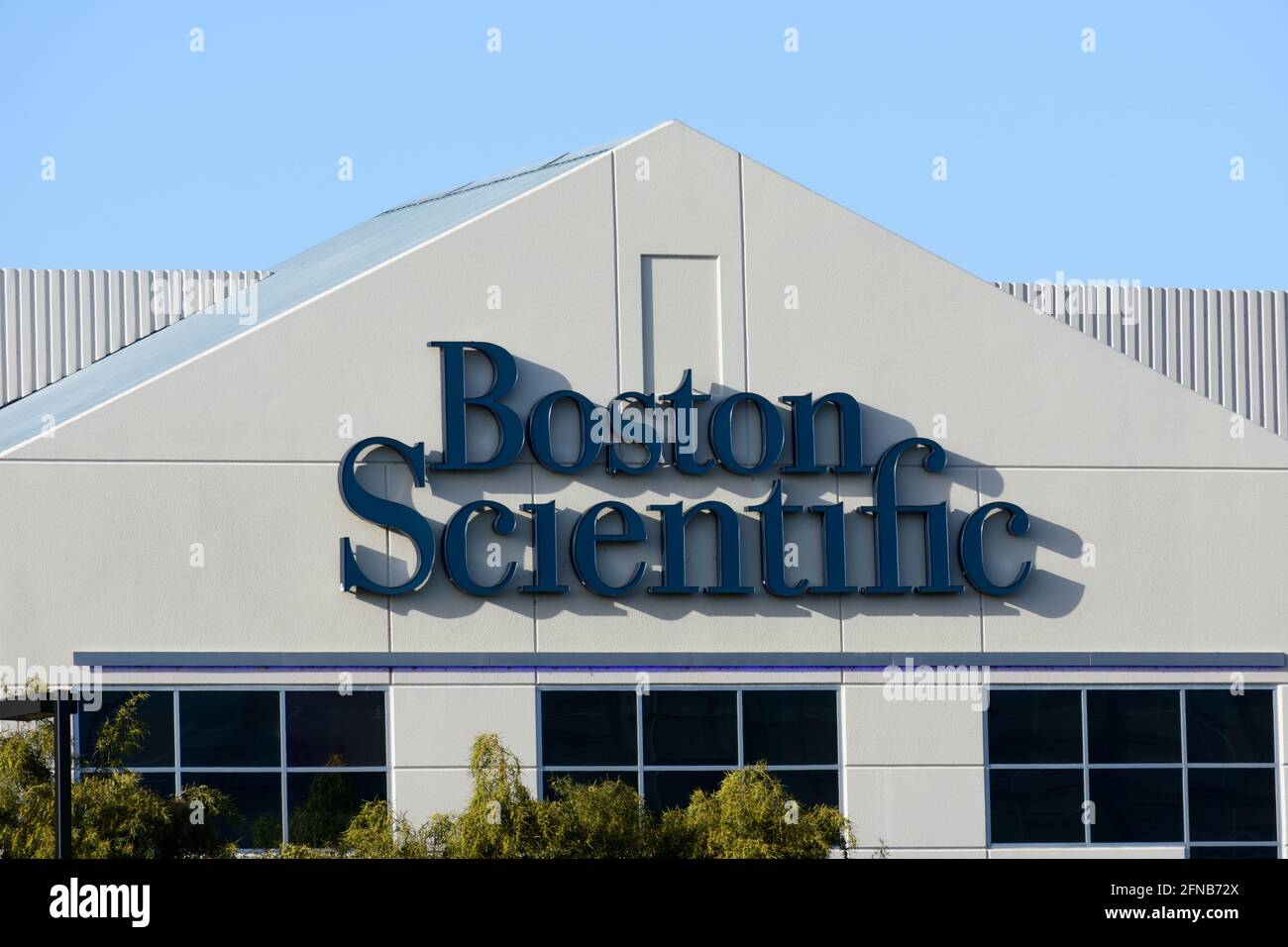 Boston Scientific sign on manufacturer of medical devices Silicon Valley office - San Jose, California, USA - 2021 Stock Photo