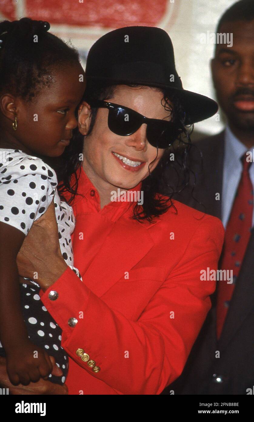 Michael Jackson at youth sports center on July 26, 1991 in Los