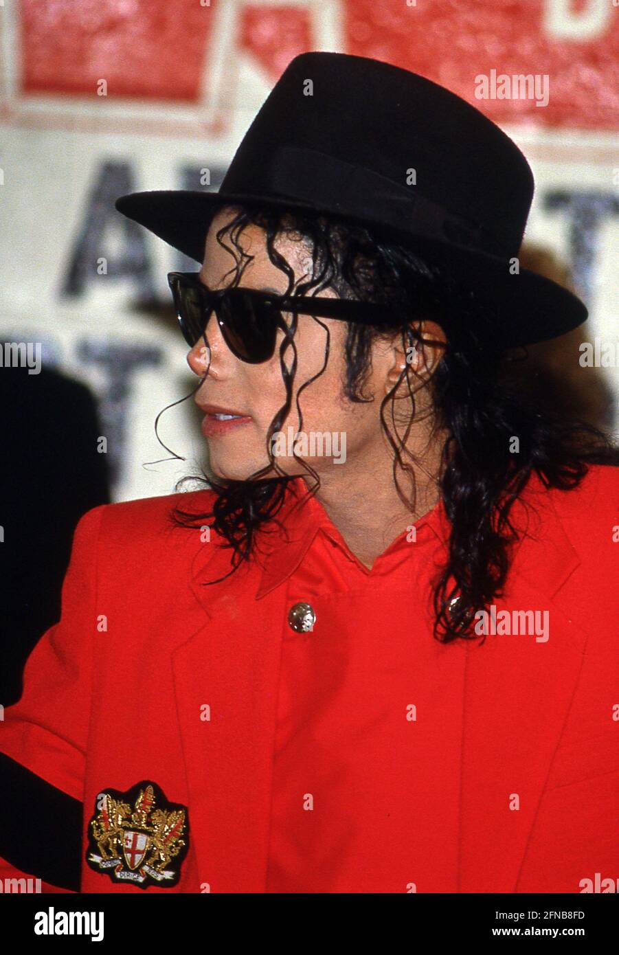 Michael Jackson at youth sports center on July 26, 1991 in Los Angeles