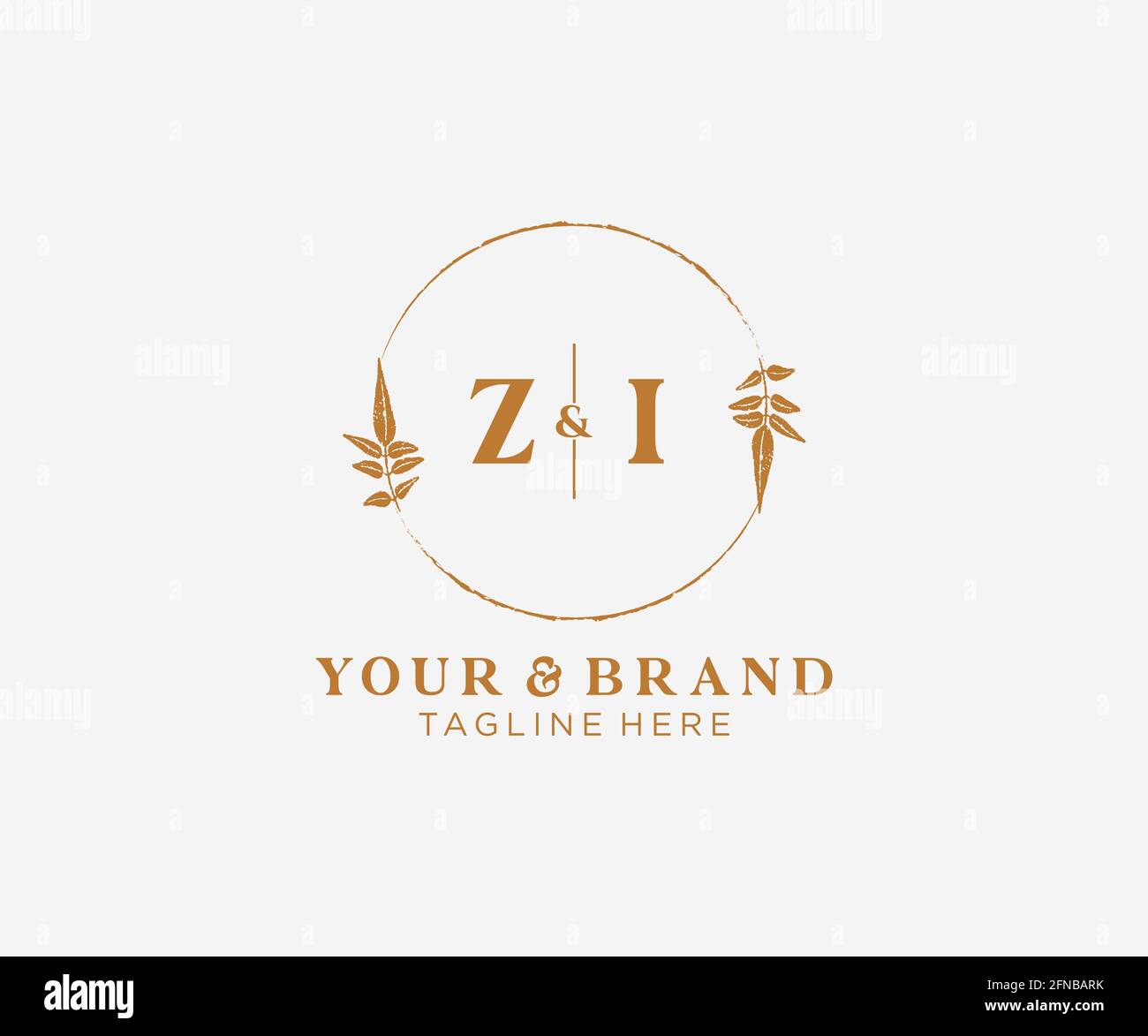 ZI letters floral frames. Botanical feminine editable premade monoline ...