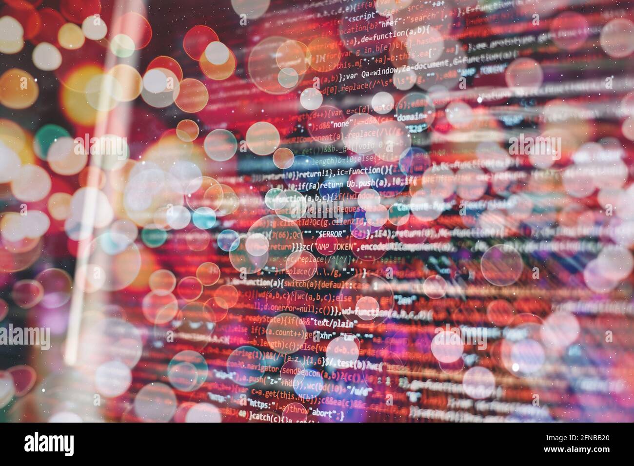 Innovative startup project. Website programming code. IT business. Stock Photo