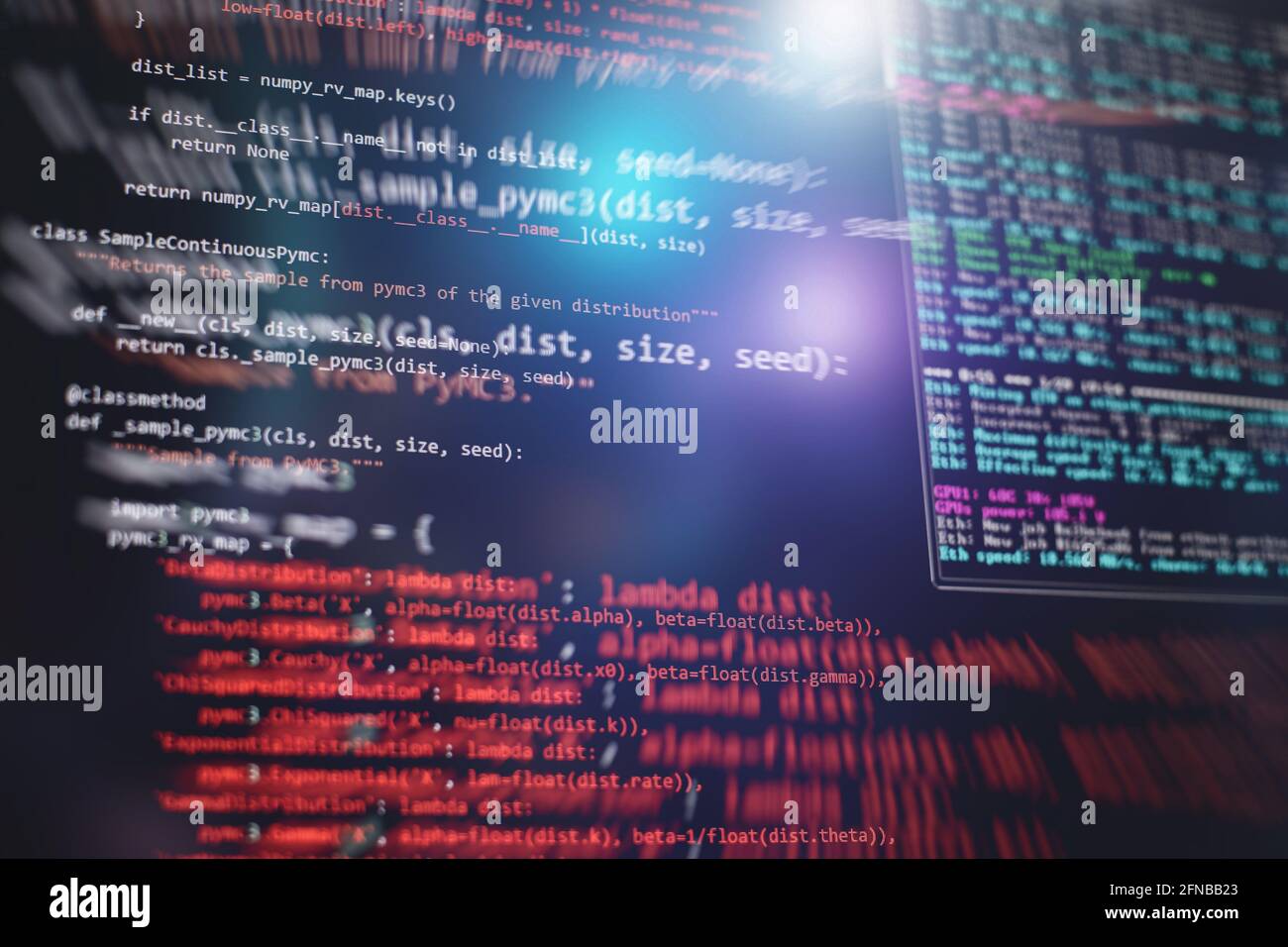 Innovative startup project. Website programming code. IT business. Stock Photo