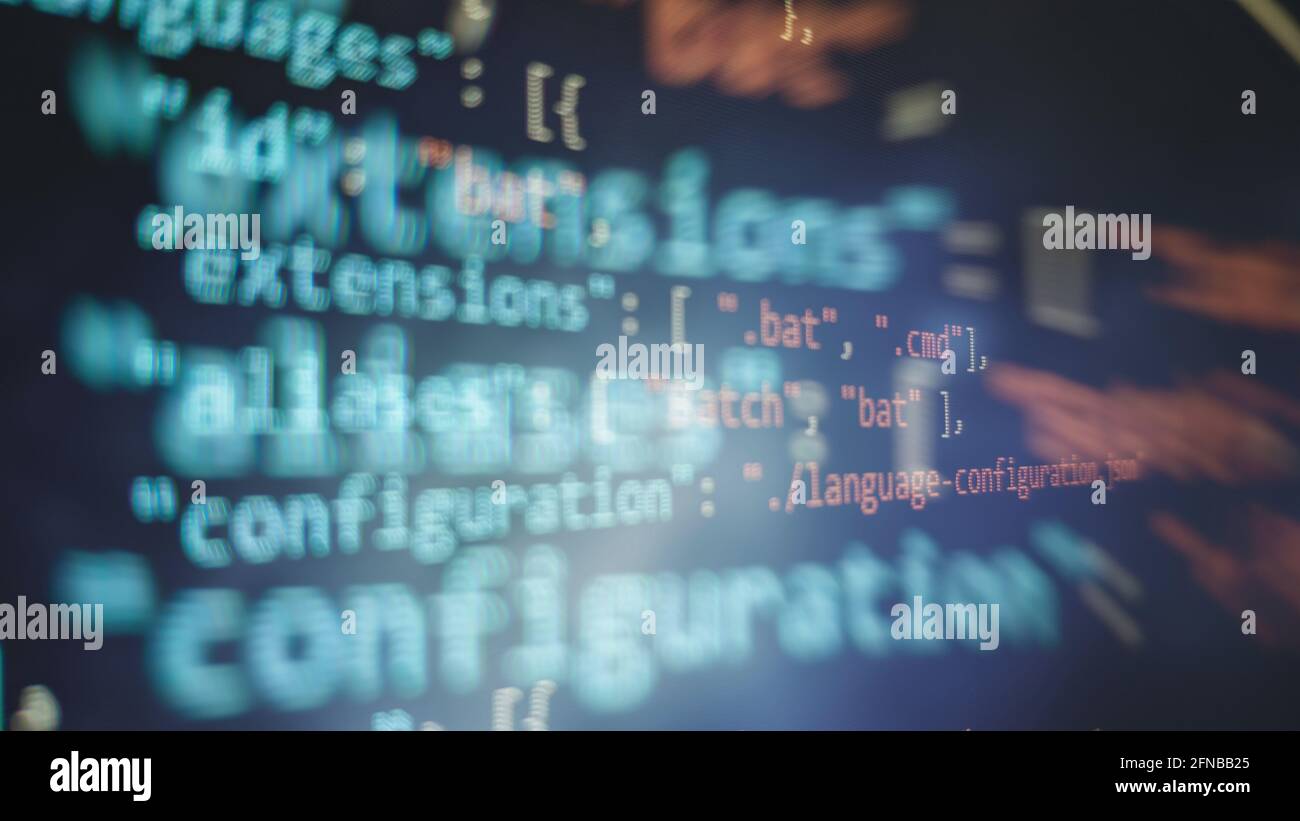 Innovative startup project. Website programming code. IT business. Stock Photo