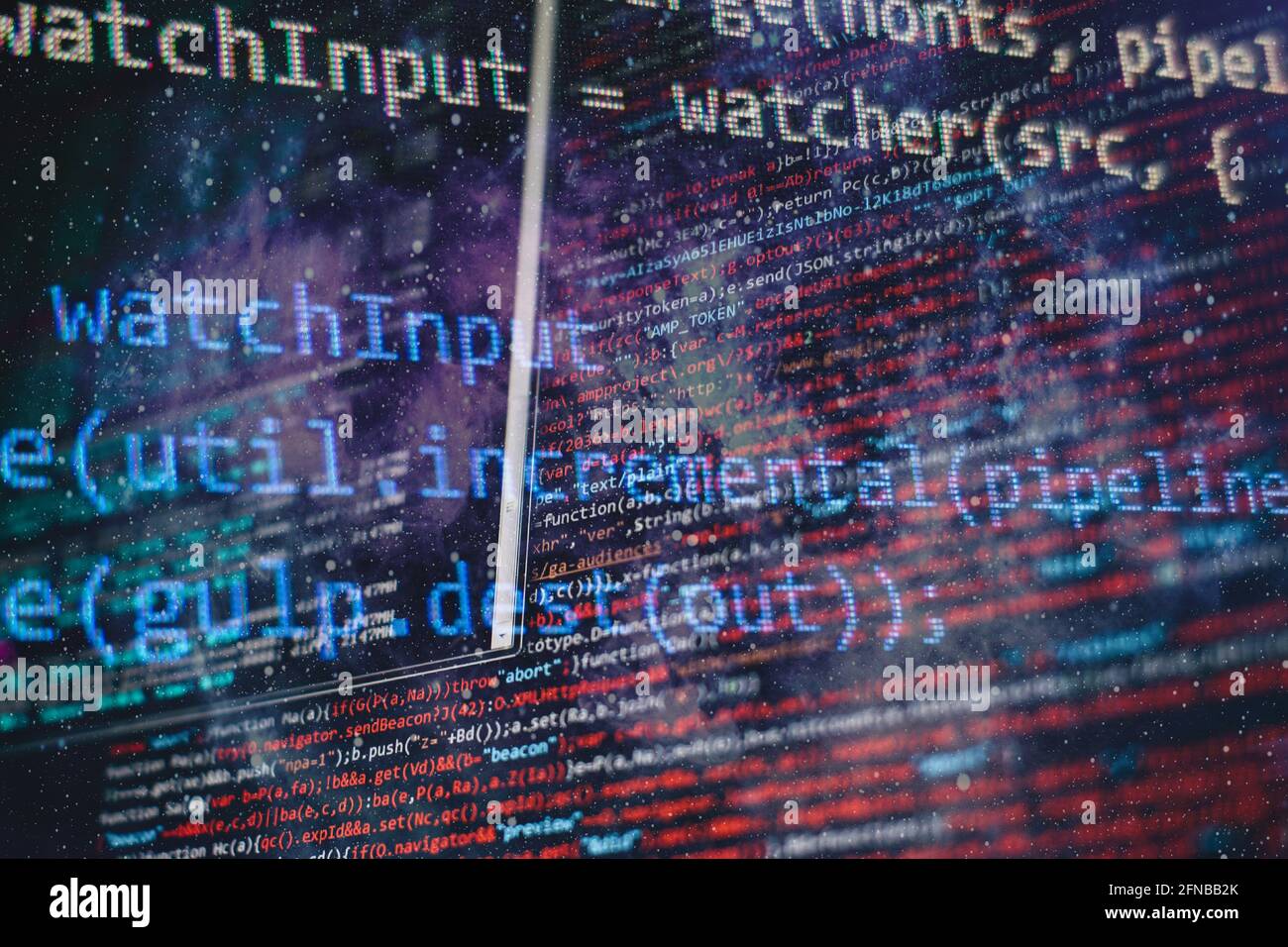 Digital technology on display. HTML5 in editor for website development. Stock Photo
