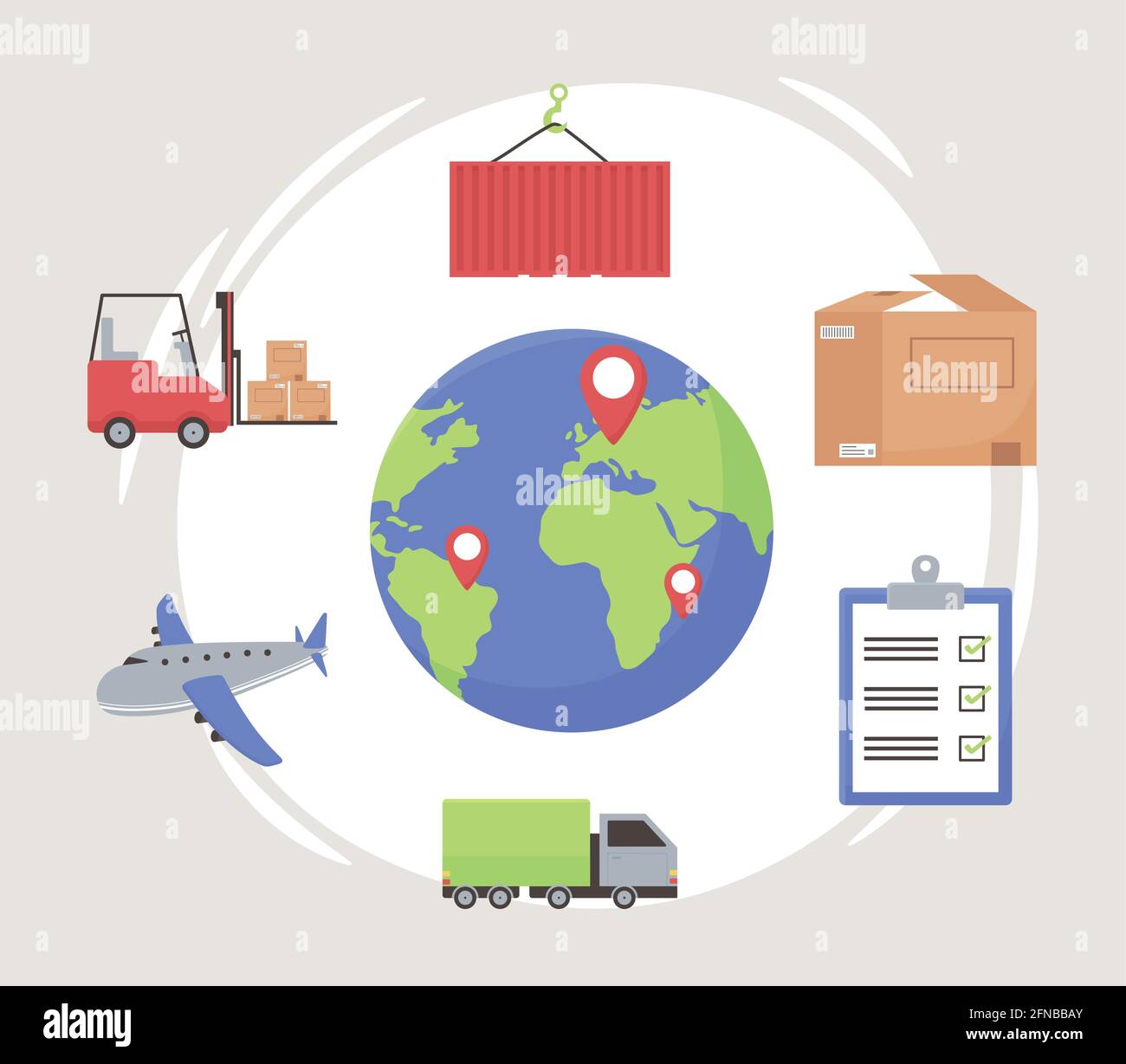 logistic world set Stock Vector Image & Art - Alamy